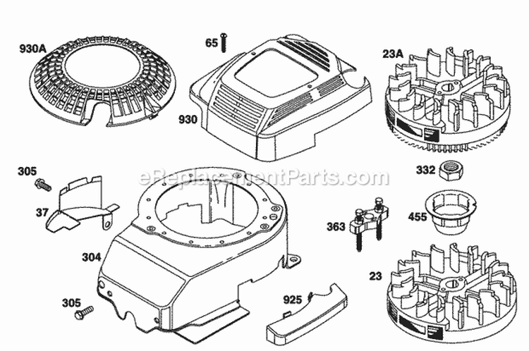 Air Cleaner Grp Muffler Grp Diagram and Parts List for 12E802-1114-01  Briggs and Stratton Engine